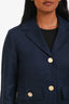 'S Max Mara Navy Linen Single-Breasted Blazer Size 2
