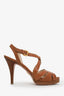 Prada Brown Leather Strappy Sandals Size 37