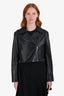Sportmax Code Black Crop Leather Jacket Size 8 US
