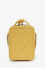 Pre-loved Chanel™ 2019 Yellow Caviar Leather Vertical Filigree Vanity Case
