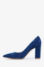 Gianvito Rossi Blue Suede Pointed Toe Pumps Size 39
