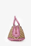 Gucci Purple/Beige GG Canvas Leather Heart Bit Shoulder Bag