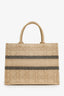 Christian Dior 2022 Natural Cannage Raffia Medium Dior Book Tote