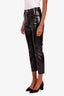 Anine Bing Black Vegan Leather Straight Leg Pants Size 38