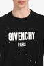Givenchy Black Distressed Logo Short Sleeve T-Shirt Size M Men's