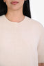 The Row Beige Cashmere Wool Short Sleeve Dress Size L