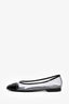 Pre-Loved Chanel™ Black/Clear PVC Interlocking CC Ballet Flat Size 38.5