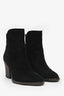Aquatalia Black Suede Wooden Block Heel Ankle Boots Size 5