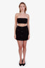 Self-Portrait Black Sequin Knit Button Mini Skirt Size L
