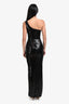 Nookie Black Sequin Side Slit Maxi Dress Size XS
