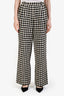 Gucci Black/White Tweed Houndstooth Wide Leg Pants Size 38