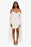 For Love & Lemons White Sheer Sleeve Mini Dress Size S