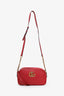 Gucci Red Leather GG Marmont Small Camera Bag