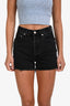 Agolde Black Frayed Hem Denim Shorts Size 25