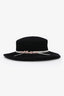 Eugenia Kim Black Rabbit Hair Floral Embellished Hat
