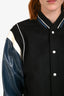 Givenchy Black Wool Teal/White Leather Bomber Jacket Size 46