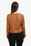 Love Moschino Brown Satin Beaded Bow Detail Blouse Size 6