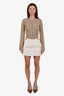 Gucci Cream Linen Horsebit Mini Skirt Size 38