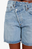 Agolde Light Blue Denim Criss Cross Shorts Size 24