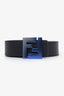 Fendi Black/Yellow Leather FF Logo Buckle Reversible Belt