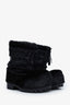 Balenciaga Black Faux Mink Fur Alaska Low Winter Boots Size 37-38