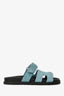 Hermès Blue Suede Leather Chypre Sandals Size 37.5
