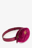 Gucci Purple Velvet Matelassé GG Marmont Belt Bag