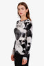 Loewe Black/White Velvet Balloon Print Long Sleeve Top Size 34