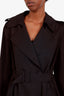 Prada Black Double Breasted Trench Coat Size 44