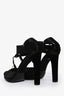 Gucci by Tom Ford Black Satin Velvet Wrap Heels Size 9.5
