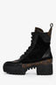 Bottes Laureate Louis Vuitton en daim noir et toile Monogram, taille 39,5