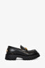 Gucci Black Leather Horsebit Bee Embroidered Platform Loafers Size 37