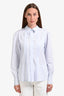 Sportmax Light Blue Cotton Button Down Pleat Detail Shirt Estimated Size M