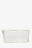 Bottega Veneta White Leather Intrecciato Small Cassette Waist Bag
