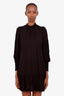 Alice + Olivia Black Long Sleeve Ruffle Neck Babydoll Dress Size 0