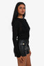 Saint Laurent Black Knit Sheer Long Sleeve Top Size M