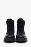 Prada Black Nylon Leather Lace-up Ankle Boots Size 35