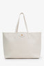 Burberry White Calf Leather Medium Reversible Bloomsbury Tote Bag