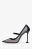 Miu Miu Black Fishnet Crystal Embellished Heels Size 37