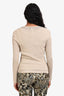 Escada Beige Knit Metallic Beaded Cardigan Size 34