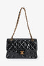 Pre-loved Chanel™ Black 1996-97 Quilted Patent Double Sided Flap Bag