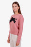Gucci Pink Wool Beaded Tiger Sweater Size S