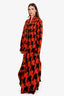 Alexander McQueen Orange/Black Printed Mohair Oversized Jacket Size S