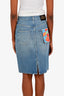 Gucci Blue Denim Midi Length Skirt Size 40