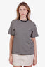 Theory Black/Cream Cotton Striped T-Shirt Size S