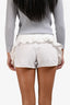 Miu Miu White Cotton Eyelet Mini Shorts Size 38