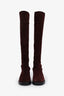 Stuart Weitzman Burgundy Suede Knee High Boots Size 6.5