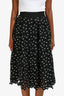 Self-Portrait Black/White 'Polka Daisy' Guipure Lace Midi Skirt Size 0