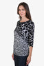 Gucci Black/White Printed 3/4 Sleeve Top Size M