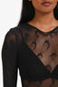 Marine Serre Black Mesh Moon Stretch Long Sleeve Top Size M